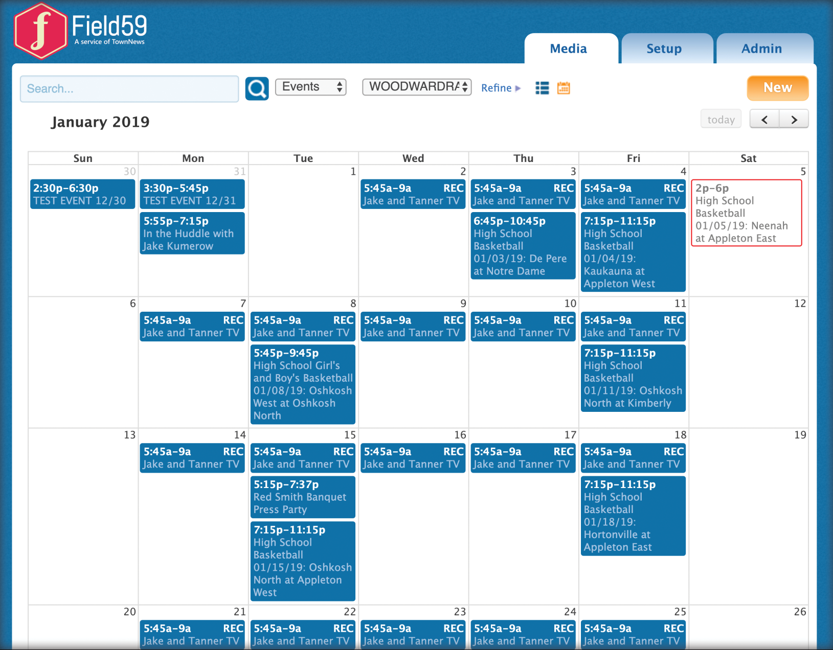 Field59 VMS: Live stream scheduling